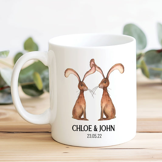 Personalised Valentine Woodland Hare Love Mug