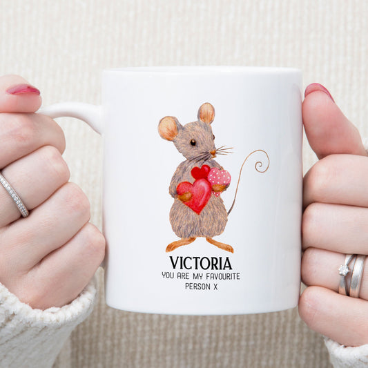 Personalised Valentine Woodland Mouse Love Mug