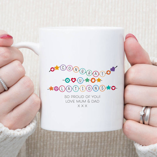 Congratulations Personalised Friendship Bracelet Mug