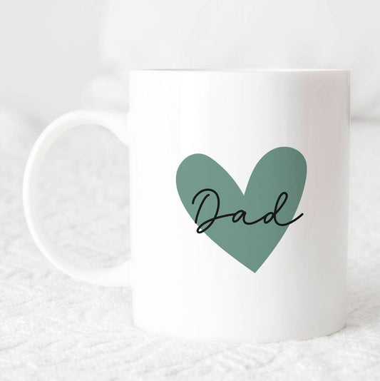 Personalised Dad Heart Name Mug