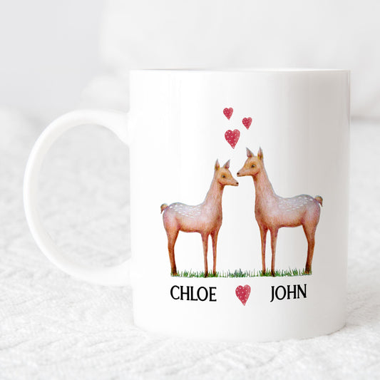 Personalised Valentine Woodland Deer Love Mug